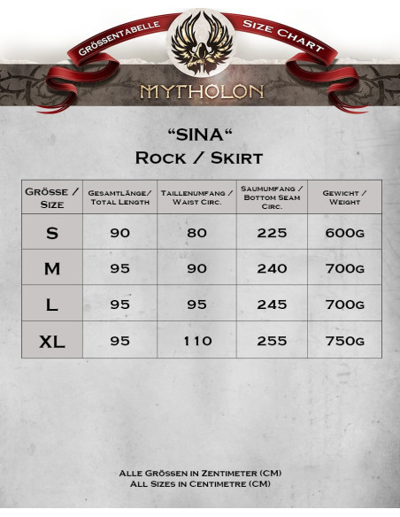 Saia medieval de algodão modelo Sina,...