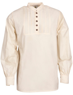 Camisa medieval de algodão modelo Lucious, cor natural