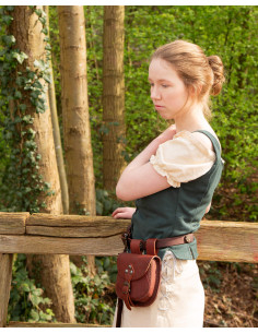 Corpo medieval de algodão modelo Tika, cor verde 2