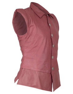 Jubão medieval de couro modelo Tilly, cor bordô