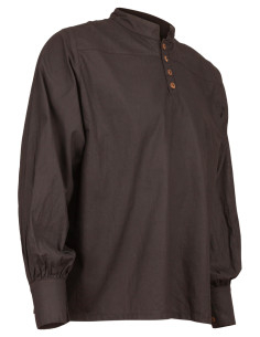 Camisa medieval de algodão modelo Bartold, cor preta 2