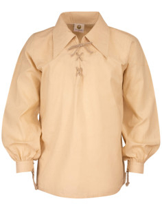 Camisa medieval de algodão modelo Sawyer, cor branco natural