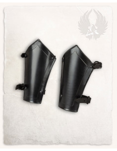 Brazais medievais de aço escurecido modelo Mina