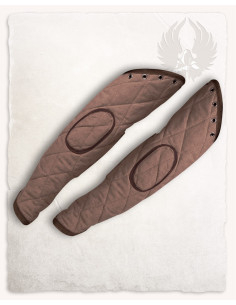 Mangas para gambesão medieval modelo Arthur, cor marrom