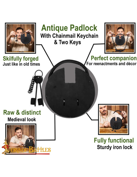 Cadeado de ferro forjado à mão para...