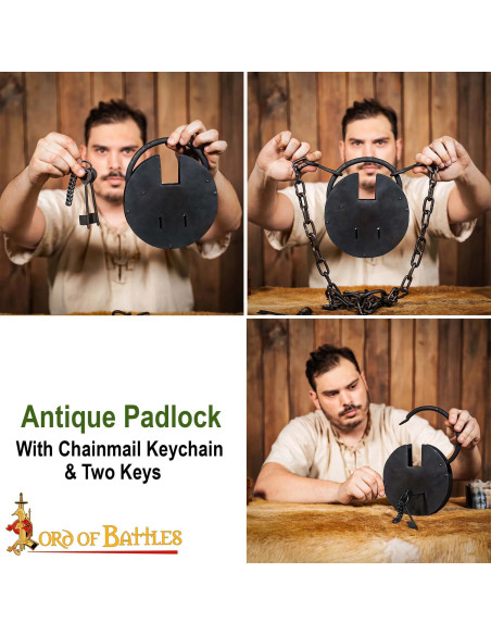 Cadeado de ferro forjado à mão para...