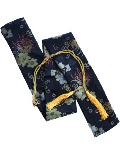 Capa de tecido floral com pompons para katana (110 cm.)