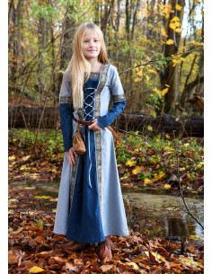Vestido Medieval menina Leonor em manga longa, azul 2