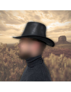 Chapéu de peregrino em couro preto 2