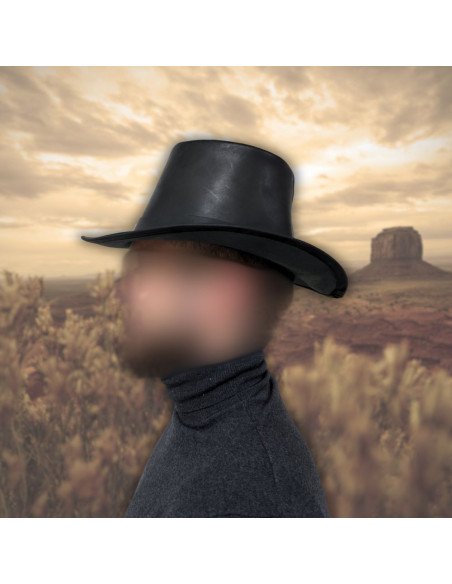 Chapéu de peregrino em couro preto