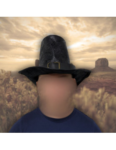 Chapéu de copa alta em couro preto