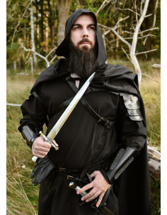 Brazalete medieval de couro modelo Balor, cor preta 2