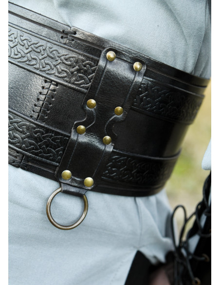 Cinto medieval duplo de couro modelo...