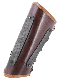 Brazalete medieval vikingo couro modelo Arnulf, cor marrom