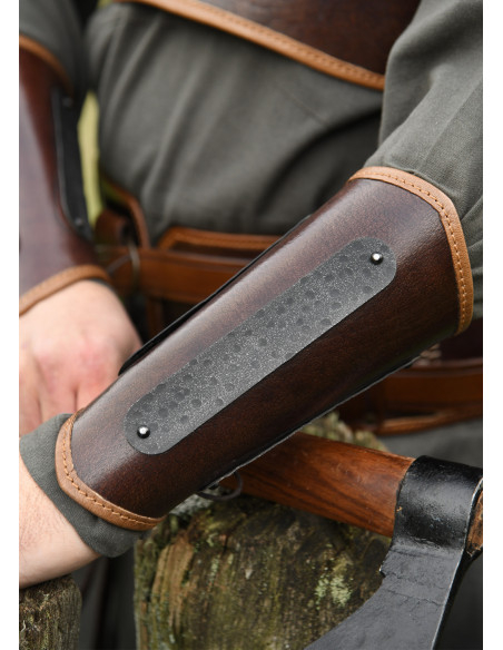 Brazalete medieval vikingo couro...