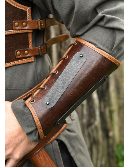 Brazalete medieval vikingo couro...