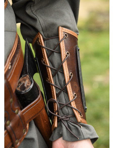 Brazalete medieval vikingo couro...