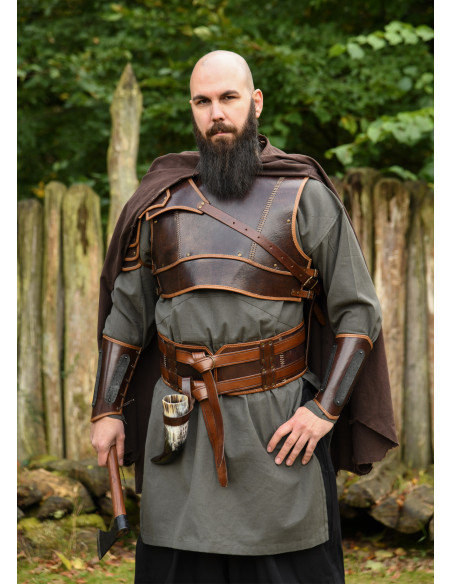 Brazalete medieval vikingo couro...