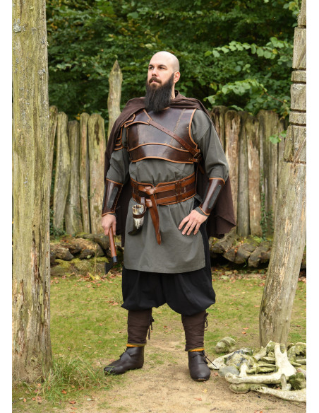 Brazalete medieval vikingo couro...