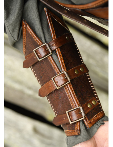 Brazalete vikingo de couro com...