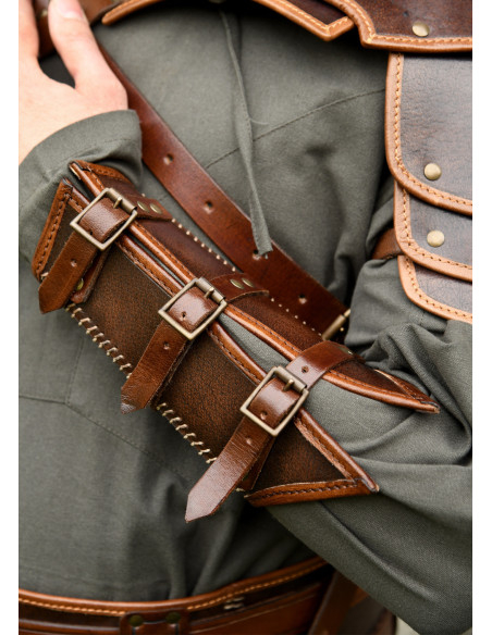 Brazalete vikingo de couro com...