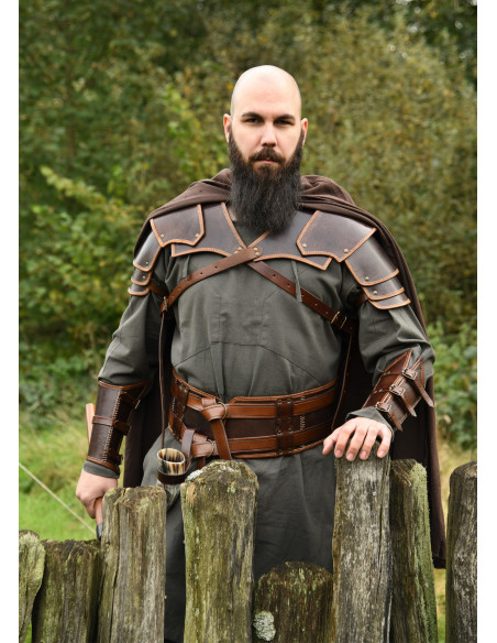 Brazalete vikingo de couro com...