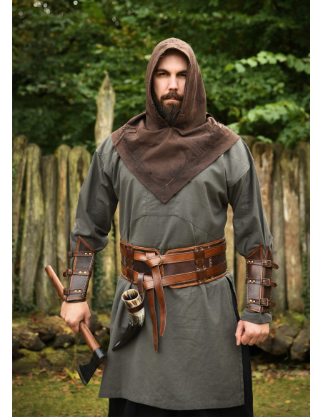 Brazalete vikingo de couro com...