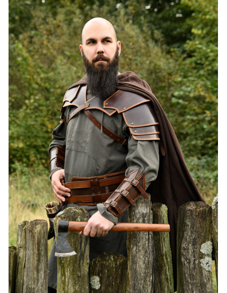 Brazalete vikingo de couro com...