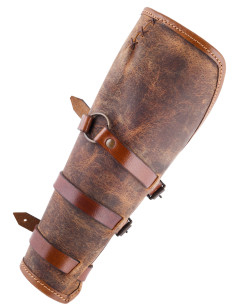 Brazalete medieval de couro modelo Sindri, cor marrom