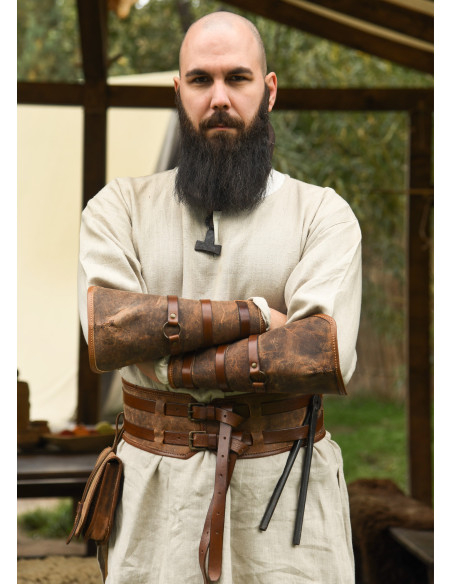 Cinto medieval duplo de couro modelo...