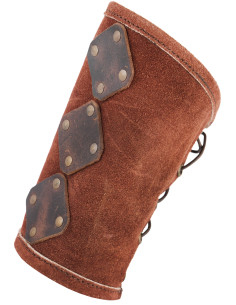 Brazalete medieval de couro modelo Vidar, cor marrom