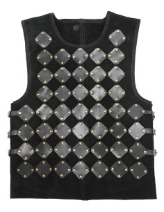 Peto medieval de couro modelo Vares, cor preta