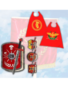 Pack criança Centurião Cornélio: Espada, escudo e capa