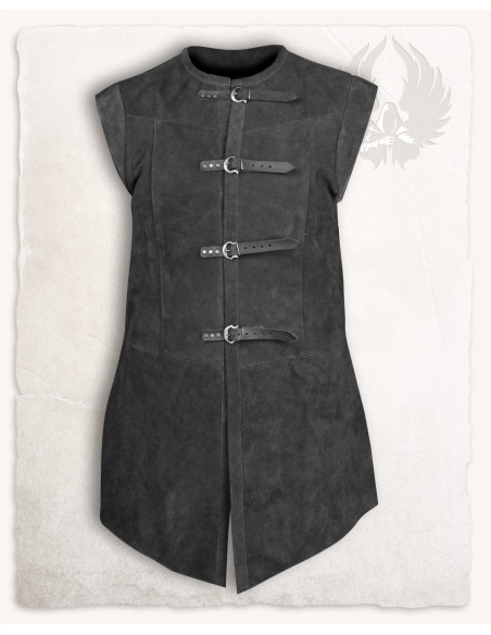 Colete medieval longo de camurça...
