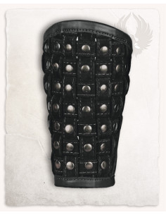 Brazaletes medievais de couro modelo Robert, cor preta 2