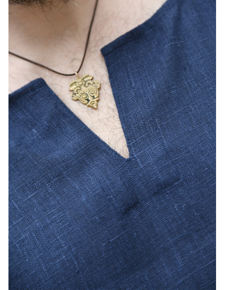 Túnica longa vikinga de linho, cor...