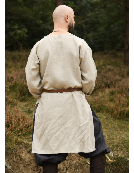 Túnica longa vikinga de linho, cor...