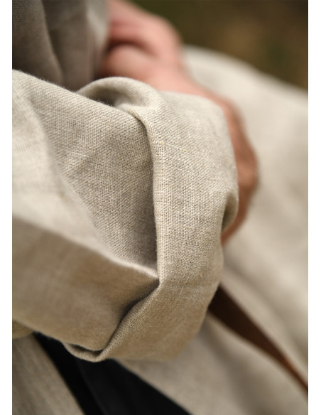 Túnica longa vikinga de linho, cor...