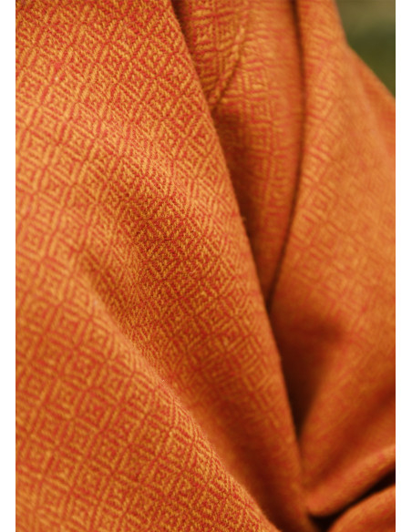 Túnica longa vikinga de lã, cor laranja