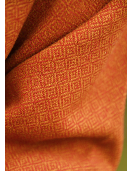 Túnica longa vikinga de lã, cor laranja