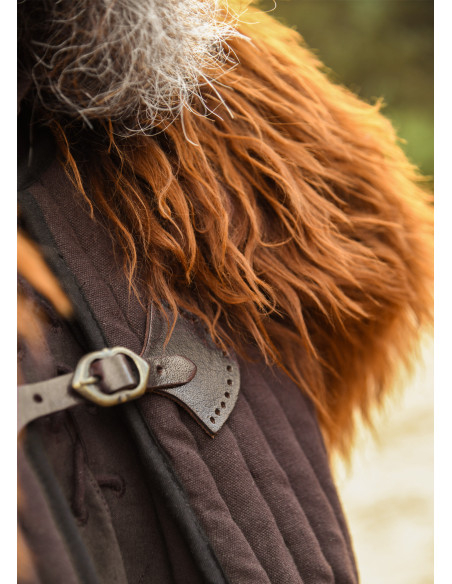 Fecho de pescoço com fivela, cor marrom