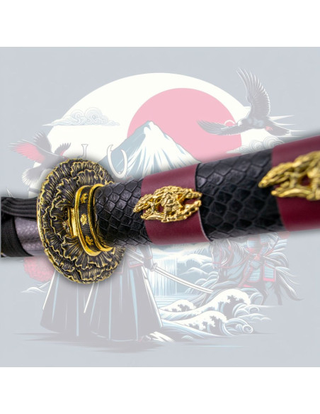 Wakizashi decorativo tsuba Flor de...