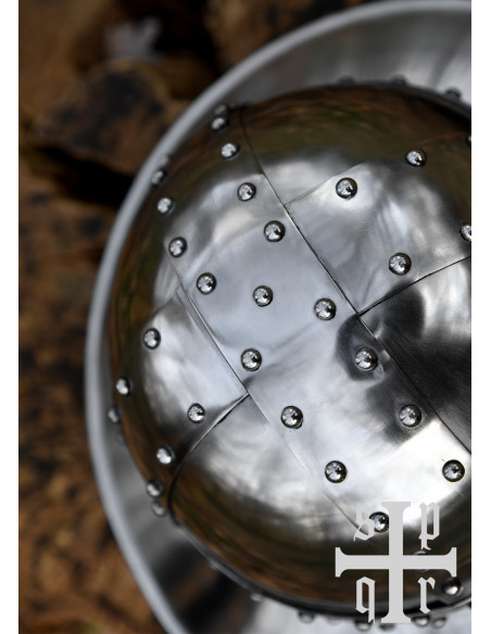 Capacete medieval Kettle século XIV...