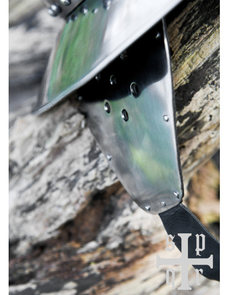 Capacete medieval Kettle século XIV...