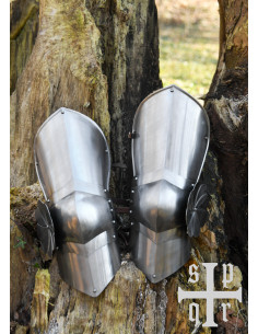 Protetores medievais em aço para joelho e parte superior... 2