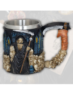 Caneca de resina gótica Morte com Foice (11,5 cm.)