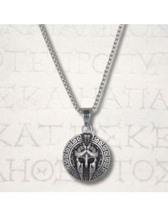 Colar de capacete e escudo gregos