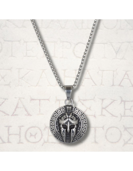 Colar de capacete e escudo gregos