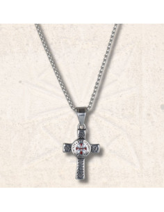 Colar com corrente e Cruz Templária (4,3 cm.)
