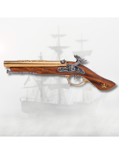 Pistola de dois canos de percussão...